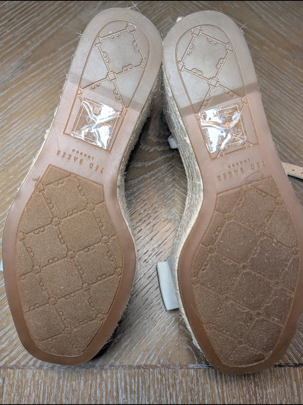 Ted Baker Cream Bow Espadrille Wedge Sandals